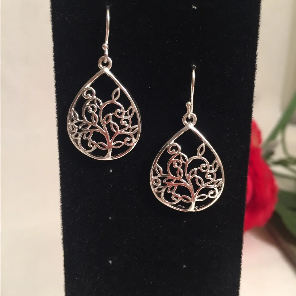 Tree of Life Feminine Silver Plated Earrings